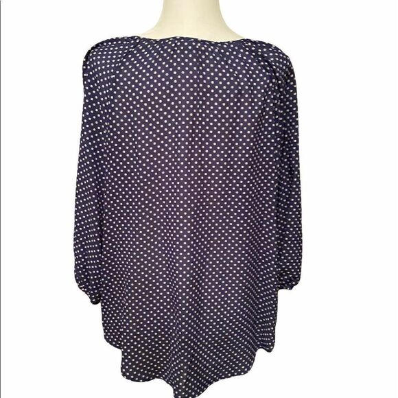 Liz Claiborne Blue Polka Dot Shirt Size Large - Picture 5 of 10